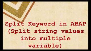 Split String into two parts at delimiter in ABAP [upl. by Ycrad590]