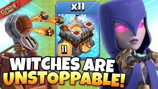 TH11 Witches are UNSTOPPABLE with the Flame Flinger Best TH11 Attack Strategies  Clash of Clans [upl. by Lissa646]