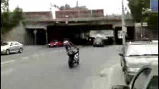 Wypadek motocyklisty debila   Crash of dumbass biker [upl. by Arimay]