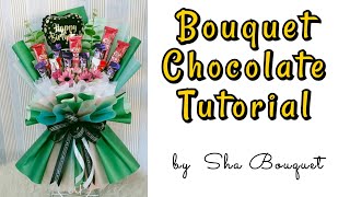 cara buat bouquet coklat ll How to wrap chocolate bouquet very easy amp simple [upl. by Alyahsal]