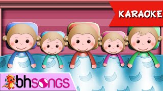 Five Little Monkeys Jumping on the Bed karaoke song lyrics  Nursery Rhymes  Ultra HD 4K [upl. by Washburn]