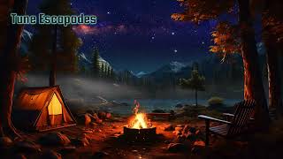 Cozy Camping with Shooting Stars Crackling Campfire ⛺️🔥💫 Calm Yoga Sleep Meditation Spa Pea [upl. by Ynneg571]