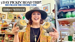 EPIC 3 DAY THRIFT TRIP We Filled The ENTIRE Van Full Of Thrifted Finds  Full Vintage Haul  Vlog [upl. by Cami]