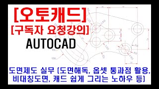 구독자 요청강의  오토캐드 실무 도면제도 도면해독 비대칭도면 옵셋 통과점 활용 치수 입력 캐드 쉽게 그리는 노하우 캐드자격증 캐드단축키 등 [upl. by Nafets302]