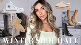 Winter Shoe Haul 2024  Uggs Sneakers Boots [upl. by Wolfy667]