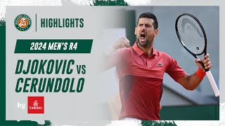 Djokovic vs Cerundolo Round 4 Highlights  RolandGarros 2024 [upl. by Hefter]