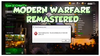 Out Of Memory Error Fix  Call Of Duty Modern Warfare Remastered Steam Safe Mode Method [upl. by Ailegna]