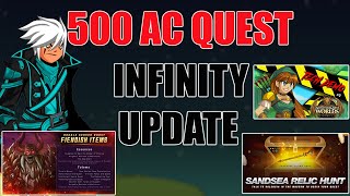 AQW New 500 AC Holiday Quest  Sandsea Relic Treasure Hunt Guide  AQ Infinity Tech Demo Update [upl. by Eal]