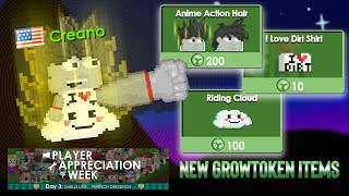 NEW ANIME ACTION HAIR amp GROWTOKEN ITEMS PAW Day 3 2021  Growtopia [upl. by Myer204]