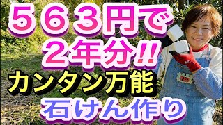 たった560円で約2年以上も使うことができる石けんをご紹介。体にも髪にも使え、食器用洗剤など万能な石けん！物価高に最適です！※この石けんの作り方や使い方は注意点があります。詳しくは説明欄をご覧下さい [upl. by Atinev175]