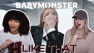 COUPLE REACTS TO BABYMONSTER  LIKE THAT EXCLUSIVE PERFORMANCE VIDEO [upl. by Elaval]