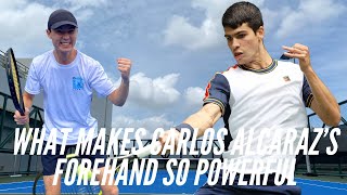 What Makes Carlos Alcaraz’s Forehand So Powerful [upl. by Menis158]