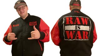 WWE RAW IS WAR CHALKLINE VARSITY JACKET UNBOXING [upl. by Sallie]