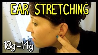 Ear Stretching First Time 18G to 14G 📍 How To With Kristin [upl. by Eelyab]