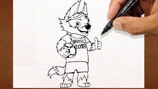 Como Desenhar MASCOTE da COPA quot Camisa do Brasil quot Rússia 2018 Zabivaka [upl. by Arrat]