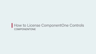 How to License ComponentOne Controls [upl. by Eelloh]