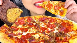 Subtitles ASMR Eating ASMR CHEESY DOMINOS PIZZA Bacon Sausage amp Pepperoni No Talking ASMR Phan [upl. by Limbert]