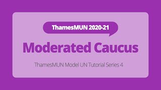 Moderated Caucuses ThamesMUN MUN Tutorial [upl. by Nnayhs]