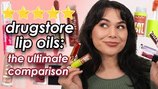 Top 5 Highest Rated Drugstore Lip Oils TESTED  Review amp Swatches 👄✨ [upl. by Zedekiah]