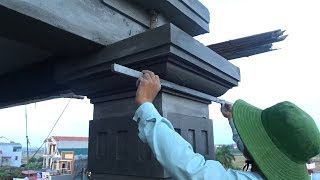 Building Column Step By Step  How To Decorate Concrete Columns With Sand And Cement [upl. by Rhyner615]