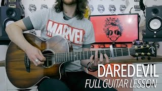 Daredevil  Main Theme Full Acoustic Guitar Lesson  TAB [upl. by Ling]