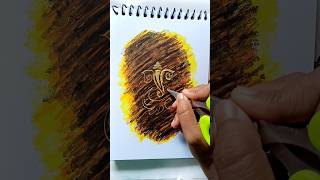 Oil pastel drawing 🎨🖌️ganpati shorts art drawing easy [upl. by Yesteb]