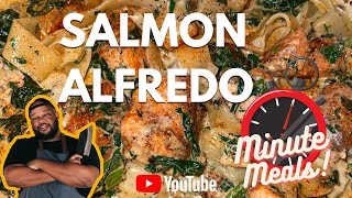 How to make Salmon Alfredo ⏰ One Minute Recipe [upl. by Eudoxia39]