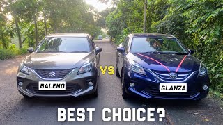 Maruti BALENO Zeta VS Toyota GLANZA G Real Life Comparison [upl. by Salbu]