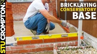 How to lay bricks conservatory base bricklaying tutorial [upl. by Helli]