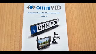 Kabellose Solar Rückfahrkamera mit Parksensoren und 5 Zoll Monitor OmniVID 6 Premium IP67 PDC [upl. by Torrie]