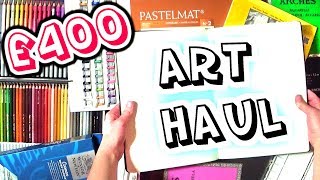 £400 HUGE ART SUPPLY HAUL  Sketchbooks Watercolours Pastel Pencils  MORE [upl. by Wolfram597]