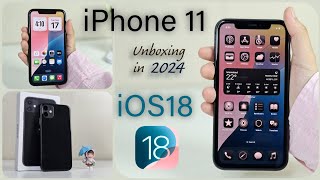 iPhone 11 Unboxing in 2024 with iOS18 features [upl. by Assener72]