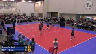 2023 Lakeshore Volleyfest Court 2  14 Open MVA 14 Black vs Dunes 14 Black [upl. by Hteboj737]