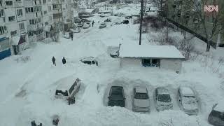 Horror in Russia Sakhalin is Stopped Snowfall in YuzhnoSakhalinsk [upl. by Sadoff]