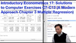 Solutions to Computer Exercises C7C13 A Modern Approach Chapter 3  Introductory Econometrics 17 [upl. by Rusticus333]