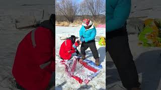 Wow Absolutely Snowing Season Fishing Showdown Ice vs Open Water 🎣shorts viral fishing [upl. by Ilahsiav]