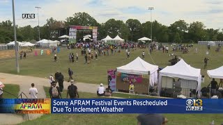 Some AFRAM Events Rescheduled For Inclement Weather [upl. by Sukramal942]