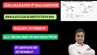 SN2 NUCLEOPHILIC SUBSTITUTIONREACTION MECHANISM CHEMISTRY  HALOALKANES amp HALOARENES CLASSS 12 [upl. by Einafats]