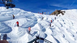 Härteste SkiAbfahrt der Welt Schweizer Wand 90 in Les Portes du Soleil [upl. by Lairbag119]