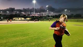 Central Florida Suns 12U softball working on catching on the run with a football drill [upl. by Ambrosia668]