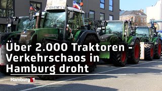 MegaStreik der Landwirte Hamburg droht das Verkehrschaos [upl. by Arotal754]