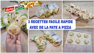 😯3 RECETTES FACILE AVEC DE LA PATE A PIZZA QUI FONT LE BUZZ SUR TIKTOK recetteramadan ramadan [upl. by Frodina]