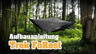 Hängemattenzelt Trek FoRest Aufbauanleitung  Hängematte mit Tarp und Moskitoschutz von outdoorer [upl. by Eliak399]