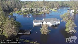 9182018 Burgaw NC Flooded homes from Cape Fear River shot from drone Hurricane Florence aftermath [upl. by Norac506]