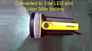 Converting a 6v torch to 10w LED and 84v LiIon power [upl. by Leuqer]