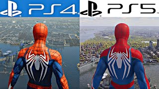 SpiderMan PS4 vs SpiderMan 2 PS5  Graphics amp Gameplay Comparison [upl. by Ambrosine998]