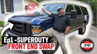 Ep1 SUPER DUTY Front End Swap on our Excursion [upl. by Koorb]