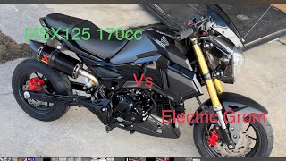 Grom crazy 170cc Vs Electric Grom and 181cc [upl. by Buchalter]