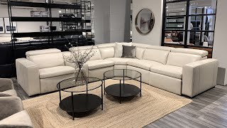 Motique Modern Leather Sectional with Recliner  Jubilee Furniture [upl. by Enymsaj]