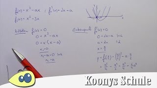 Nullstellen Extrempunkt bei Funktionsschar x²  ax  Beispiel Analysis [upl. by Eam]